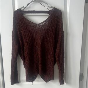 Altar’d State Burgundy/brown Knit Sweater